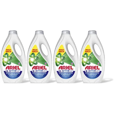 Ariel Vloeibaar+ active wasmiddel 4-pack