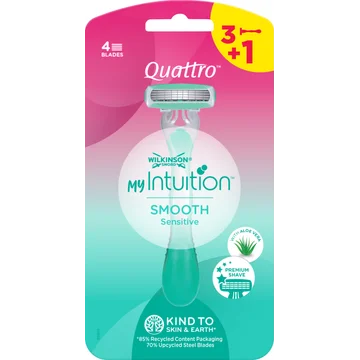 Wilkinson Sword My Intuition Quattro Smooth Sensitive 4 Stuks