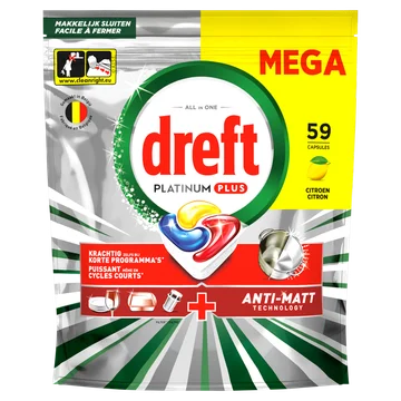 Dreft Platinum Plus, Citroen, Vaatwascapsules 59 X