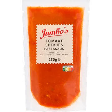 Jumbo's Pastasaus Tomaat Spekjes 250 g