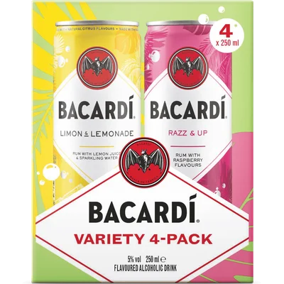 Bacardi 4-pack Razz & Up / Limon & Lemonade