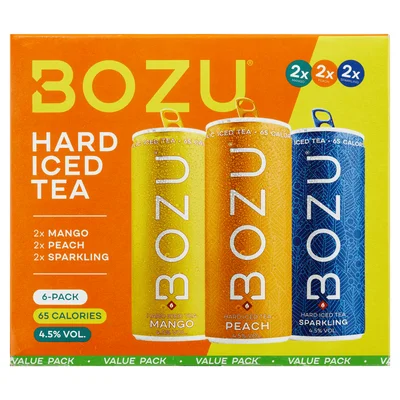 BOZU Six-Pack Iced Tea Peach/Green/Mango