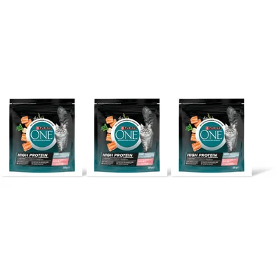 Purina ONE High protein zalm 3-pack