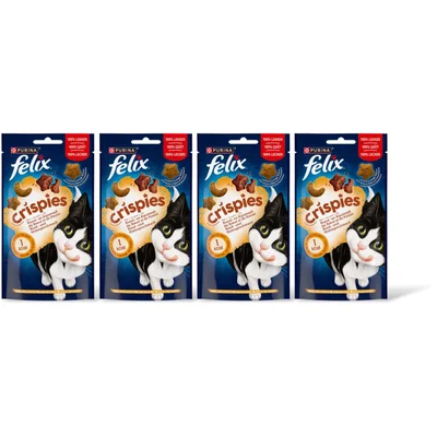 Felix Crispies rund & kipsmaak kattensnack 4pk
