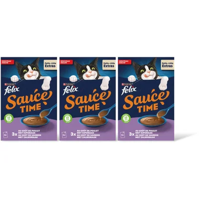 Felix Sauce time met kip- of zalmsmaak 3-pack