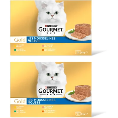 Gourmet Gold mousse kip zalm niertjes konijn 2pk
