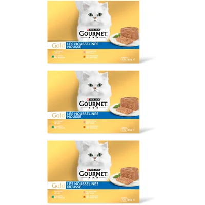 Gourmet Gold mousse kip zalm niertjes konijn 3pk