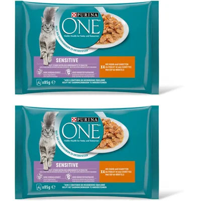 Purina ONE Sensitive met kip en wortels 2-pack