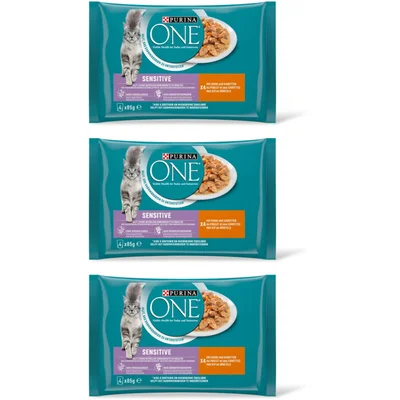 Purina ONE Sensitive met kip en wortels 3-pack