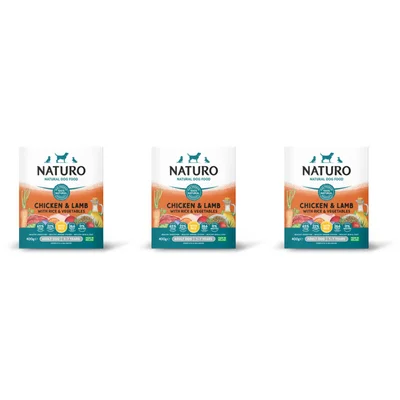 Naturo Kip lam en rijst voor de hond 3-pack