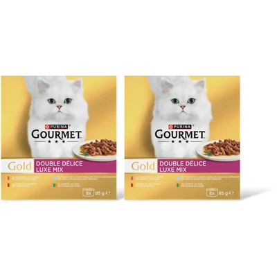Gourmet Gold luxe mix rund kip zeevis eend 2-pck