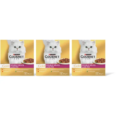 Gourmet Gold luxe mix rund kip zeevis eend 3-pck