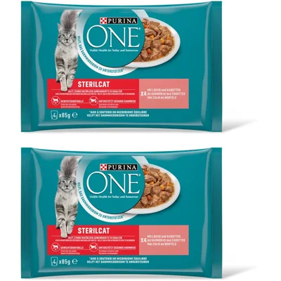 Purina ONE Sterilcat met zalm en wortels 2-pack