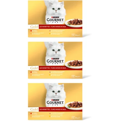 Gourmet Gold fijne hapjes rund kalkoen zalm 3pk