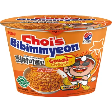 Choi's Bibimmyeon Instant Tarwenoedels Goudse Kaas 119g