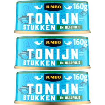 Tonijnstukken in Olijfolie 3x160 g