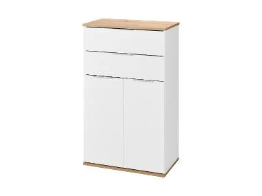 LIVARNO® Kast met 2 laden en 2 deuren - wit met eikenlook