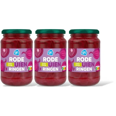 AH Rode uienringen zoetzuur 3-pack