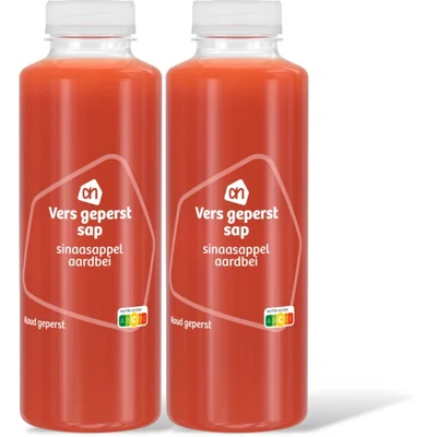 AH Vers geperst sap sinaasappel aardbei 2pk