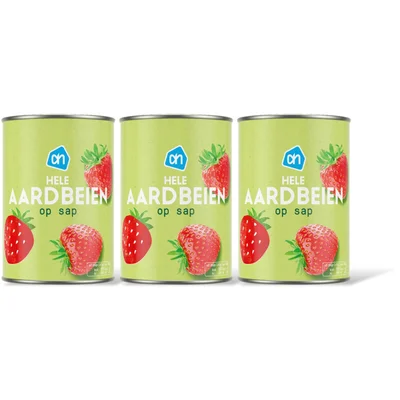 AH Aardbeien op sap 3-pack