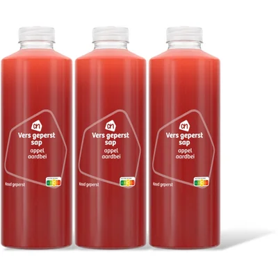 AH Vers geperst sap appel aardbei 3-pack