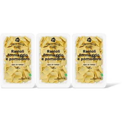 AH Verse ravioli formaggio e pomodoro 3-pck