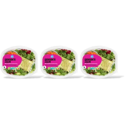 AH Maaltijdsalade gerookte zalm 3-pack