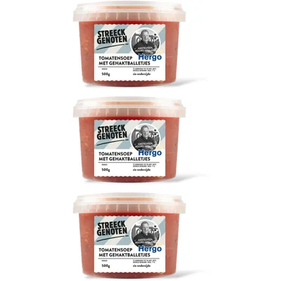 Streeckgenoten Tomatensoep met gehaktballetjes 3-pack