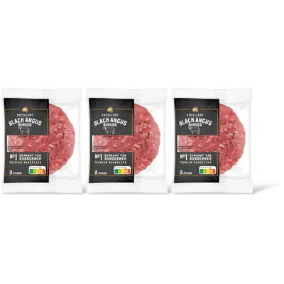 AH Excellent Black angus burger 3-pack
