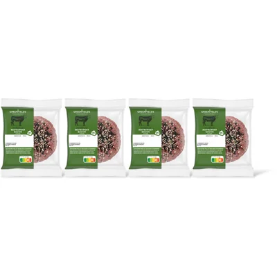 AH Greenfields Beefburger bacon 2 stuks 4-pack