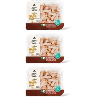 AH Scharrel kipfiletreepjes gerookt 3-pack