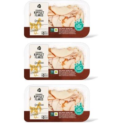 AH Scharrel gerookte kipfiletflakes 3-pack