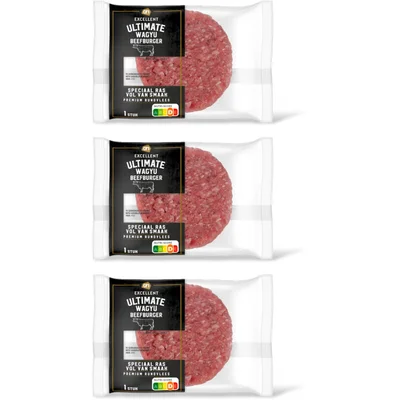 AH Excellent Ultimate wagyu beefburger 3-pack