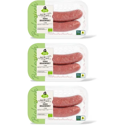AH Biologisch Runderbraadworst 3-pack