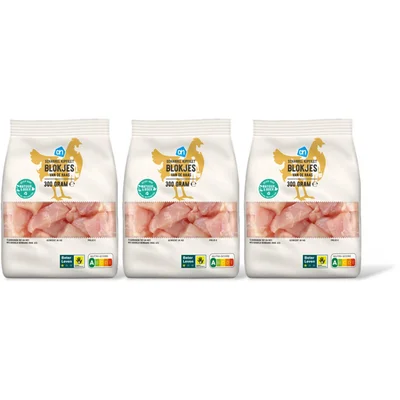 AH Scharrel kipfilet blokjes van haas 3-pck
