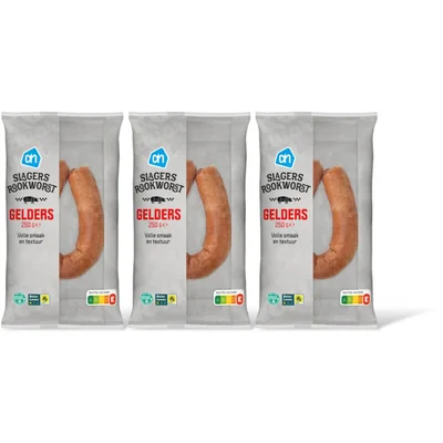 AH Gelderse slagersrookworst 3-pack