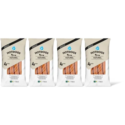 AH Hotdogs naturel 4-pack
