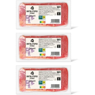 AH Gerookt ontbijtspek stukje 3-pack
