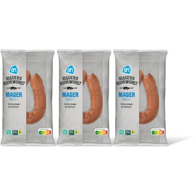 AH Magere slagersrookworst 3-pack