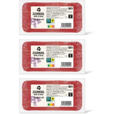 AH Ongekookt zuurkool spek stukje 3-pack