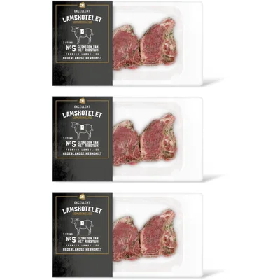 AH Excellent Lamskotelet gemarineerd 3-pack