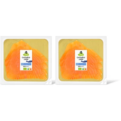 AH Biologisch Gerookte zalm 30% verlaagd in zout 2-pck