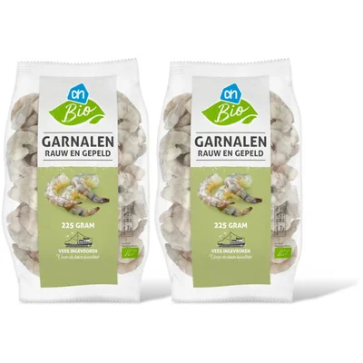AH Biologisch Garnalen rauw en gepeld 2 pack