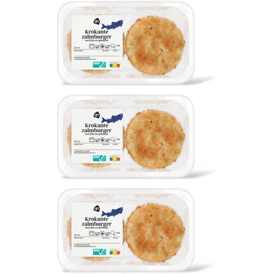 AH Krokante zalmburger feta spinazie 3-pack