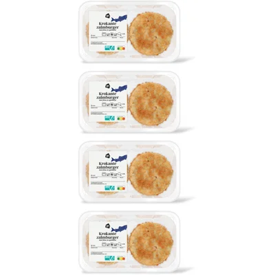 AH Krokante zalmburger feta spinazie 4-pack