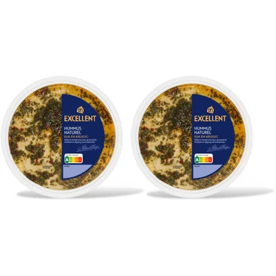 AH Excellent Hummus naturel geroosterde knoflo 2-pck