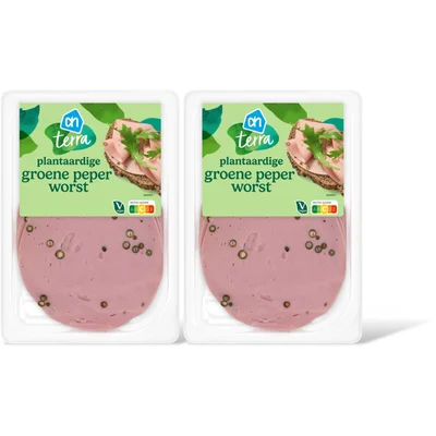 AH Terra Plantaardige groene peper worst 2-pack