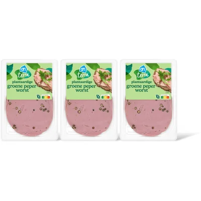 AH Terra Plantaardige groene peper worst 3-pack