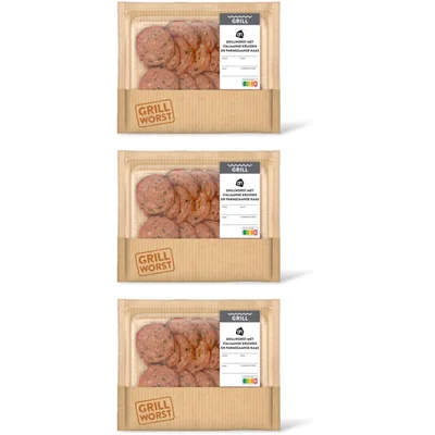 AH Grillworst Italiaanse kruiden kaas 3pack