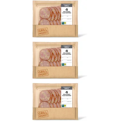 AH Grillworst kaas mosterd 3-pack